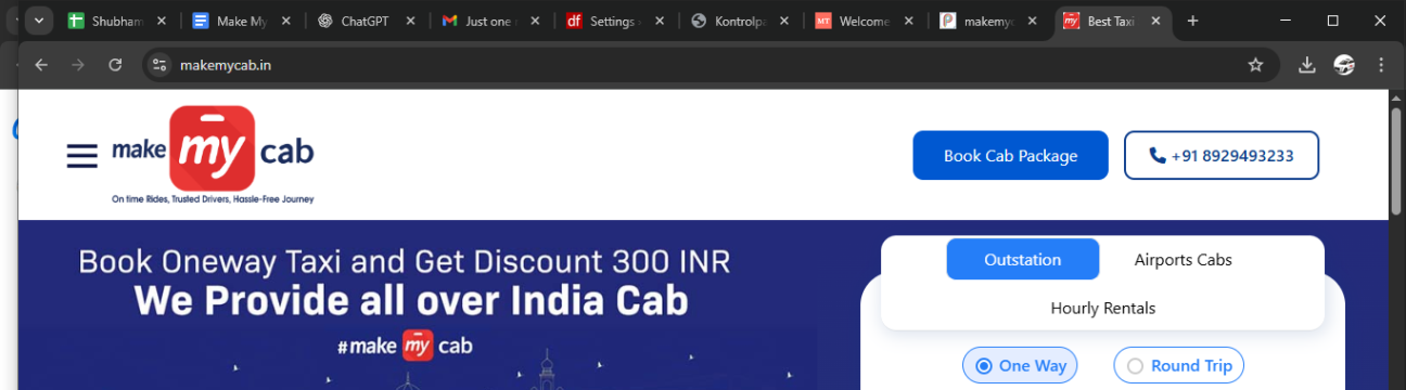 MakeMyCab TaxiServiceinLucknow